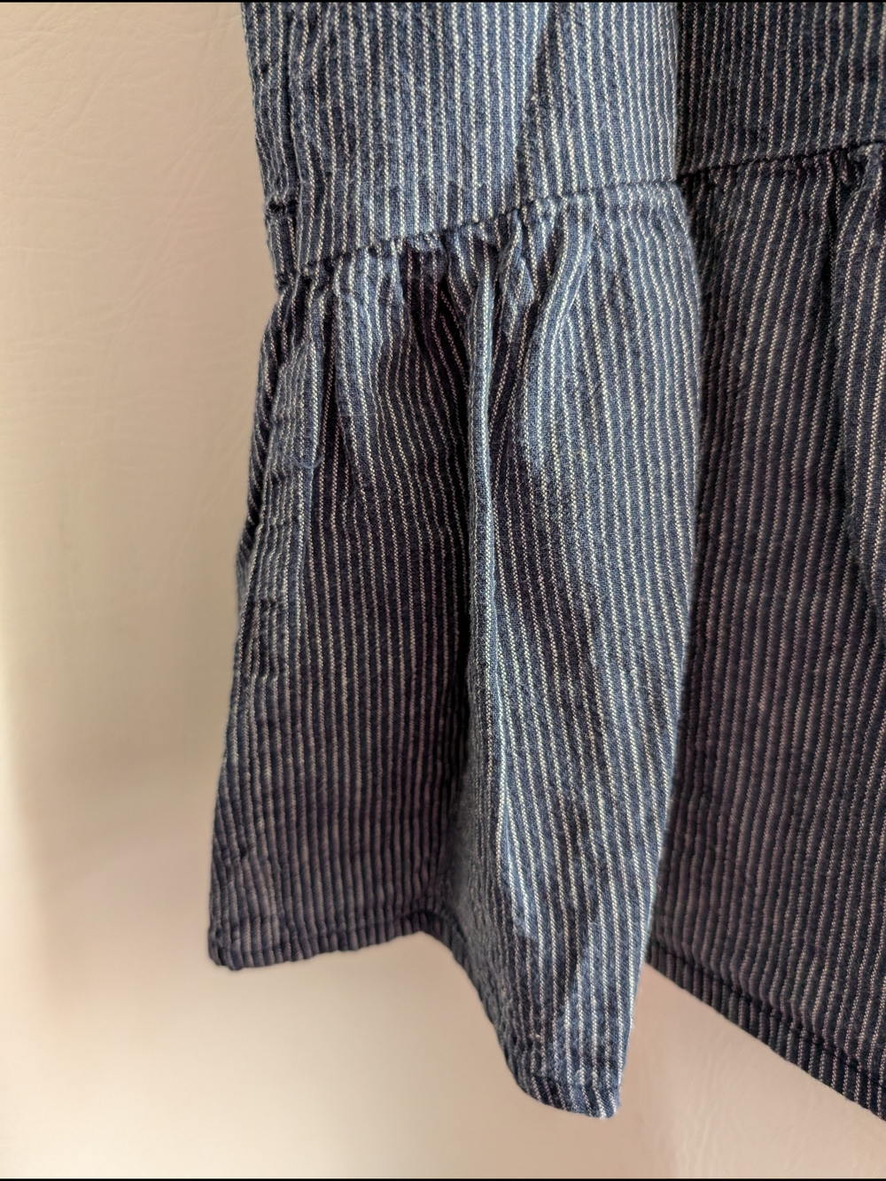 Carve Designs Nellie Linen Blend Blue and White Striped Sleeveless Dress - M - Picture 6 of 15